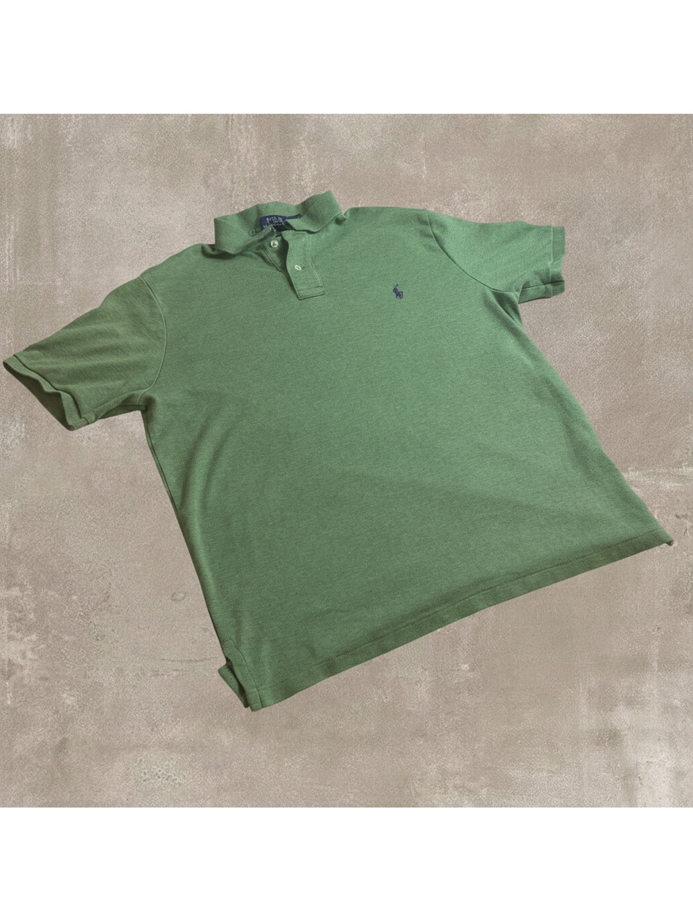 Polo Ralph Lauren Mens L Heather Green Polo Shirt Custom Fit Pony Logo